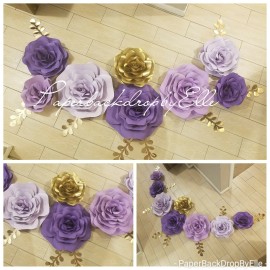 Handmade 8 Handmade Beautiful paper flowers for Wall decor or Backdrop Decoration Wedding