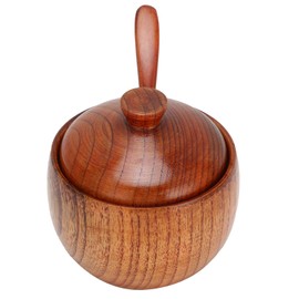 Olla de madera para especias, salero, caja de pimienta de madera, sal de madera, cuenco de sal, tarro de condimento de madera para cocina para mujer