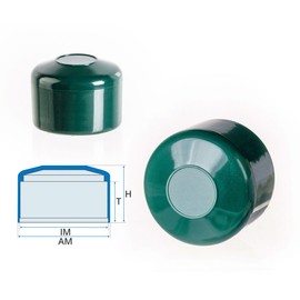 EMFA Fence Post Caps, Round, 44.3 mm, Green, Pack of 5, Round Fence Post Caps, Fence Cover, Plastic Lid, Fence Caps