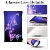 Beabes Squeeze Top Glasses Case Butterfly, Glowing Butterflies Stars Anti-Scratch