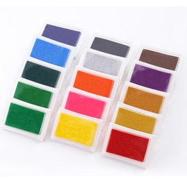 Keadic 15Pcs 15 Colors Craft Ink Pad Assortment Set, Washable Multicolor Craft Ink Pads for Rubber Stamp, Scrapbooking, Wood Fabric, Paper