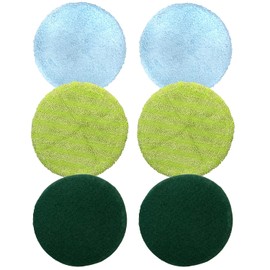 BulbHead Original As Seen On TV Floor Police Replacement Mop Heads - 2 Microfiber Floor Mop Pads, 2 Scrubber Pads, and 2 Polishing Pads