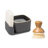 Full Circle Bubble Up Combo—Family Safe, Formaldehyde-Free-Gray Ceramic Soap Dish