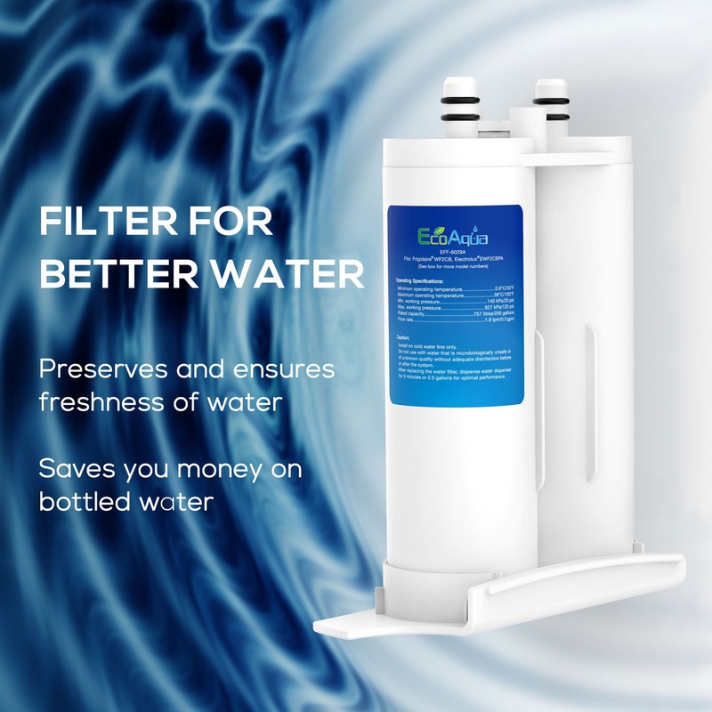 EcoAqua EFF-6029A Refrigerator Water Filter Compatible with WF2CB, FC100, EWF2CBPA,