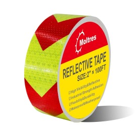 Moltres Waterproof Reflective Tape,Red Yellow 2 Inch X100 Feet Conspicuity Adhesive S...