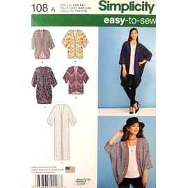 Simplicity Ladies Easy Sewing Pattern 1108 Kimono Tops & Cardigans