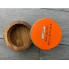 LE CREUSET TEAK SALT POT CROCK, 4" ROUND, SWIVEL LID,