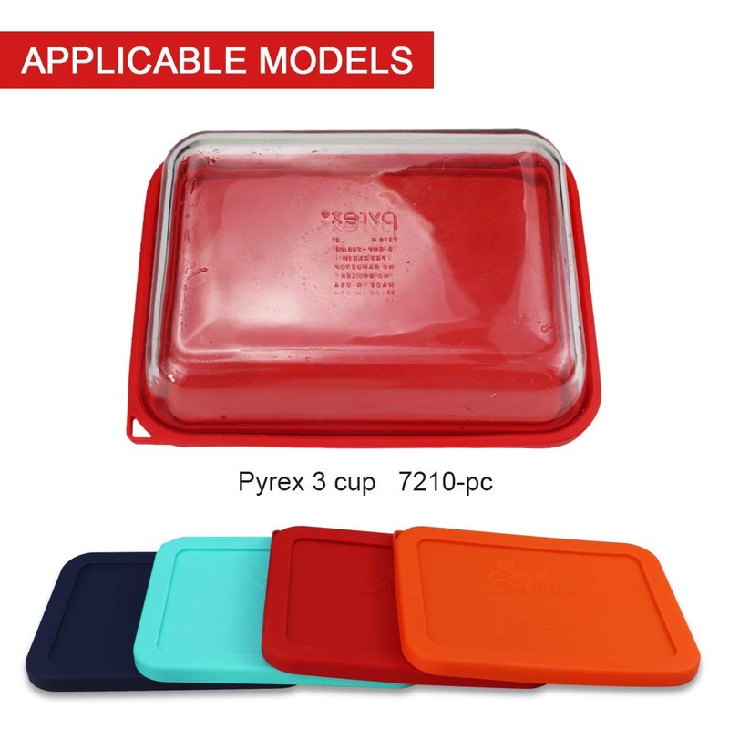 Sophico 3 Cup Rectangle Silicone Storage Cover Lids Replacement for