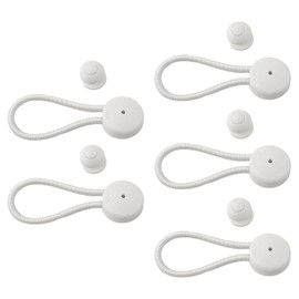 5 Pack Shock Cord Fastener Bungee Cord Clips With Adjustable Knob For Tent Boat Cover Canvas Marine Truck RV Trailer Accessories Nylon Rubber Material 13Cm Stretch Length(white)