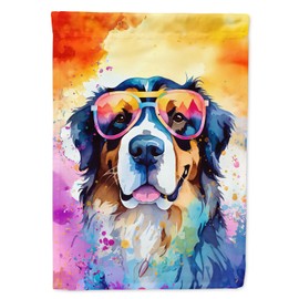 Caroline's Treasures DAC2460GF Bernese Mountain Dog Hippie Dawg Garden Flag Mailbox Flag Decorative Yard Flag Banner Outside Patio Artwork Yard Flower Beds, Garden Size, Multicolor