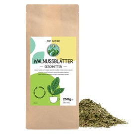 Alpi Nature Walnut Leaf Tea 250 g Loose Walnut Leaves Dried and Cut for Preparing Walnut Leaf Tea, Walnut Leaf Tea and Herbal Tea
