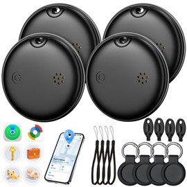 2026 Upgrade 4-Pack Smart Bluetooth Tracker – Android AirTag, Works with iOS Find My & Android Find Hub, IP68 Waterproof, Loud Ring, Replaceable Battery, for Luggage Keys Wallet Backpack