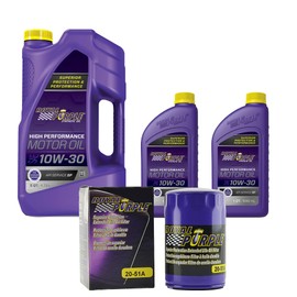 Royal Purple SAE 10W-30 Synthetic Motor Oil – 7 quarts and a 20-51A Extended Life Premium Oil Filter