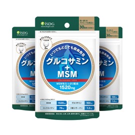[医食同源ドットコム] iSDG グルコサミン＋ MSM サプリメント 1520mg MSM(有機イオウ) Ⅱ型コラーゲン配合 国内製造 240粒 30日分 (3個セット)