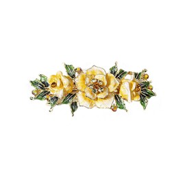 Yellow Chimes Hair Clips for Women Girls Barrette Hair Clips for Women Hair Accessories for Women Enameled Floral Clips for Women Yellow French Barrette Hair Clips for Women and Girls Gifts For Women