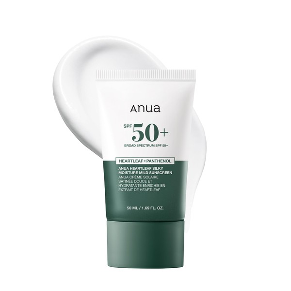 Anua Heartleaf Silky Moisture Mild Sunscreen, Broad Spectrum SPF 50+