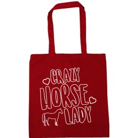 Hippowarehouse Crazy horse lady Tote Shopping Gym Beach Bag 42cm x38cm, 10 litres