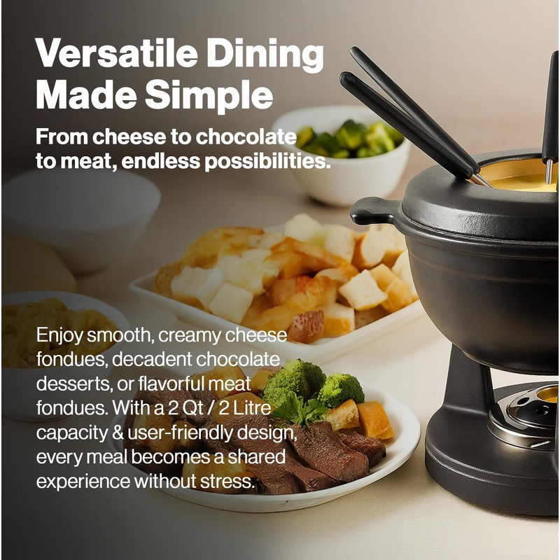 Swissmar Lucerne 10 Piece Cast Iron Fondue Set - Ideal