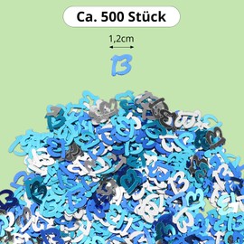 GoldRock Confetti 13th Birthday Men Women Decoration Blue Table Decoration Scatter Decoration 13 Confetti