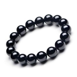 Okaywork Stretchy Bracelet Black Tourmaline, Schorl Ball Bracelet, 8 mm Beads Balls, Amulet, Black Obsidia Stone Bracelet, Birthday Bead Bracelets, Gifts for Unisex for Birthday, Christmas, Gemstone