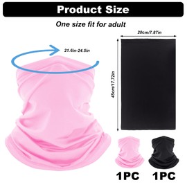 2Pack Cooling Neck Gaiter Face Cover Multifunction Headwear Elastic Tube Scarf Balaclava Snoods Face Mask Windproof UV Protection for Cycling Running Outdoor Sports for Men Women Black & Pink