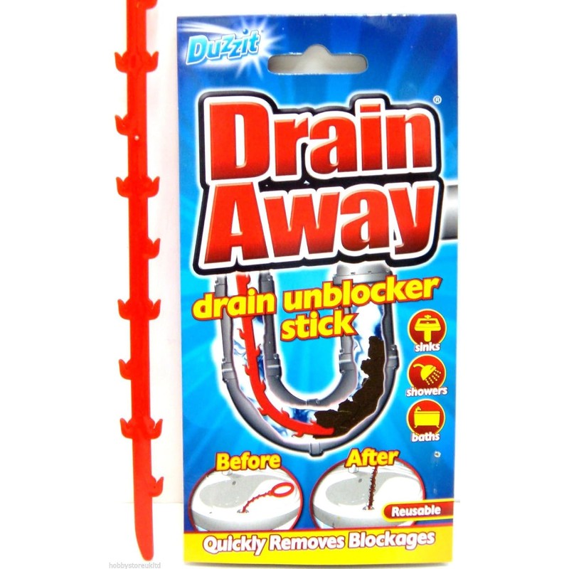 151 Duzzit Drain Away Household Drain Unblock Stick – Reusable