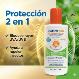 Exderm Bloqueador Solar Con Repelente Insectos Fps 50 125ml