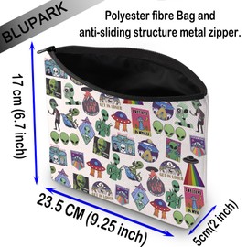 BLUPARK Funny Alien Gift I Believe In Myself Makeup Bag Outerspace Theme Makeup Bag UFO Alien Gift, I Believe In Myself, Retro