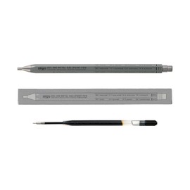 MARK'STYLE days, Gel Ink Metal Ballpoint Pen - 0.5mm Retractable Black Ink, Retro styling Light Weigh Pen, Made in Japan- Perfect for School, Office, and Journaling (Gray)
