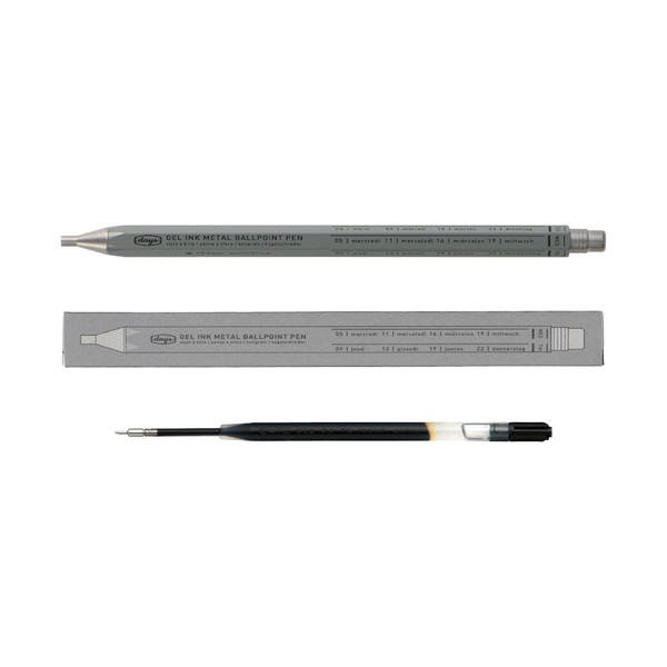 MARK'STYLE days, Gel Ink Metal Ballpoint Pen - 0.5mm Retractable