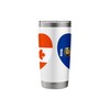 Wisconsin and Canada Flags: Heart Shaped Unity Stainless Steel Insulated