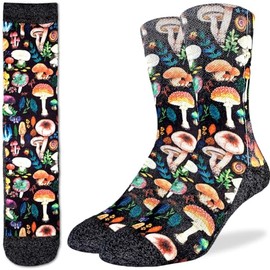 Good Luck Sock Men's Mushrooms Socks, Adult, Shoe Size 8-13
