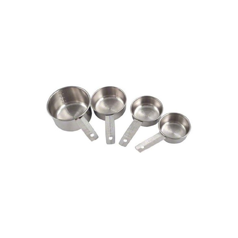 American Metalcraft MCL4 Stainless Steel Measuring Cup Set, Solid Flat
