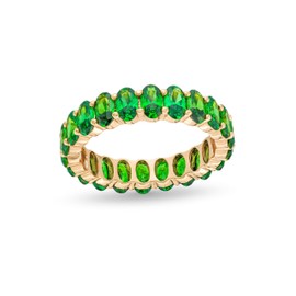 Rocksbox Emily Women's Gold Ring with Emerald Green Cubic Zirconia - 14k Gold Plating - Premium Quality Jewelry - Size 8