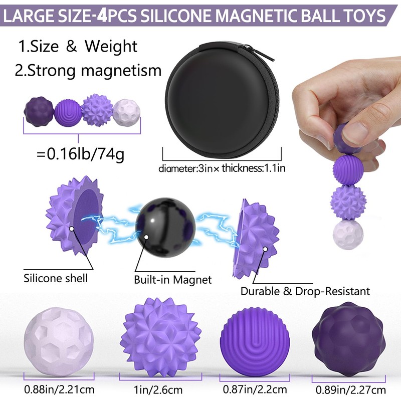 Fidget Toy (Purple/Small - 4 Pieces)