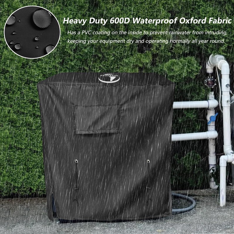 Pool Heater Winter Cover,with Plush Lining,Waterproof Swimming Pool Heater Cover