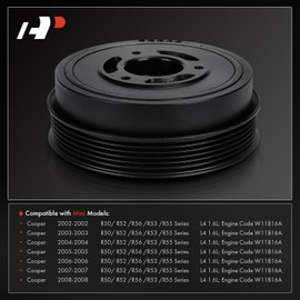 A-Premium Engine Harmonic Balancer Crankshaft Pulley Compatible with Mini Cooper 2002-2008 1.6L, Engine Code W11B16A