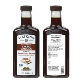 Watkins All Natural Original Gourmet Baking Vanilla, with Pure Vanilla Extract, 11 Fl Oz (Pack of 1) - Packaging May Vary