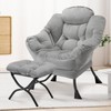Congermom Lazy Chair with Folding Ottoman Modern Large Accent Chair,Contemporary