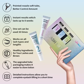 10ml Wimpernlifting, Libeauty Wimpernwelle Set, Augenbrauen Lifting Set, Röhrenförmiges Design, Genaue Kontrolle der Emulsionsmenge, Augenbrauen Laminierung Set für Zuhause Und Den Salon