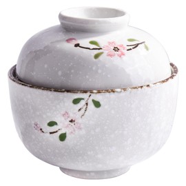 Japanese Ceramic Soup Bowl with Lid Traditional Rice Bowl with Cover (YH)