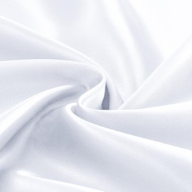 Entisn White Satin Fabric by The Yard, Silky Fabric 60 Inch Charmeuse Satin Fabric, Soft Cloth Fabric for Wedding Decor, DIY Crafts, Napkins, Bridal Dress, Sewing(1 Yard)