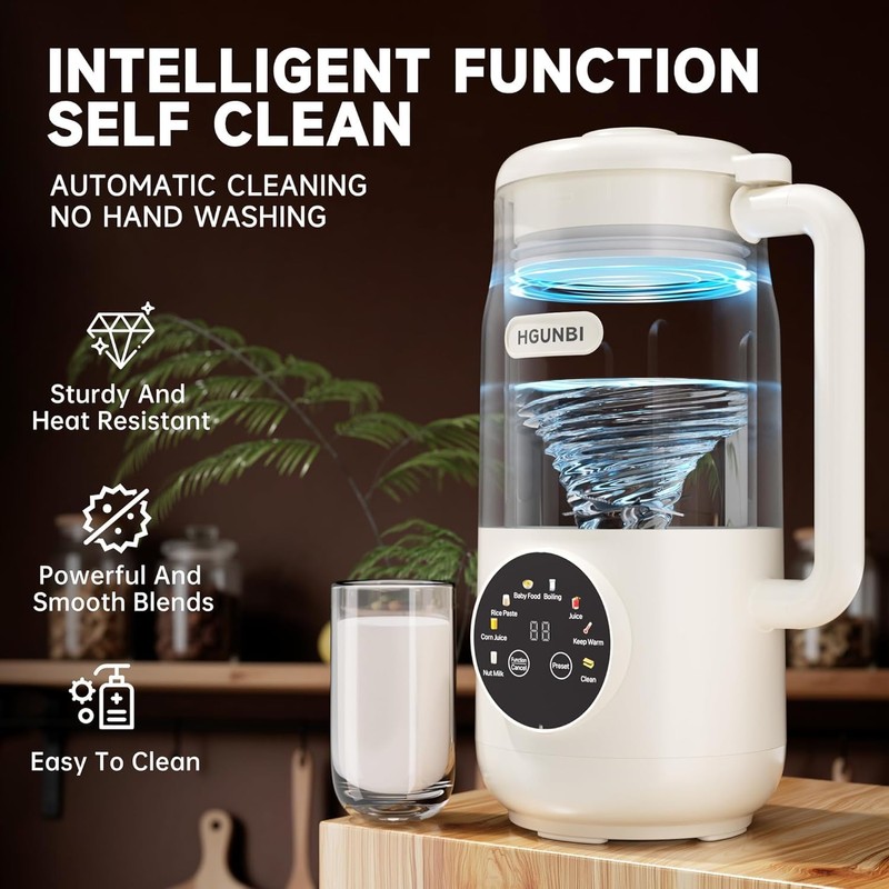 8-in-1 Automatic Nut Milk Maker Machine, 50oz Soy Milk Maker