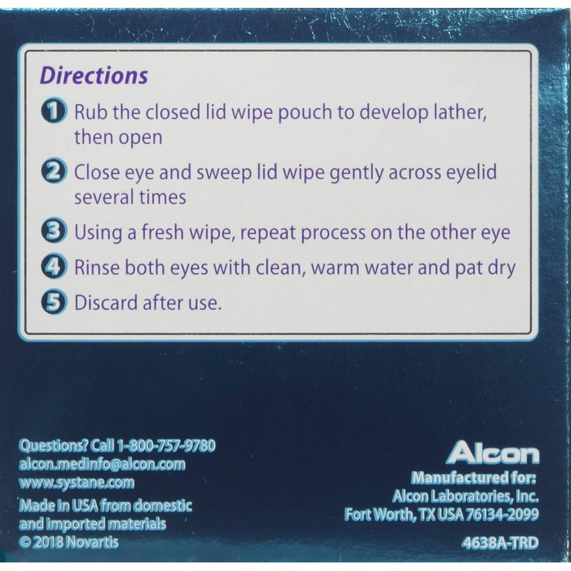 Systane Lid Wipes Eyelid Cleansing Wipes, 30 Count (Pack of