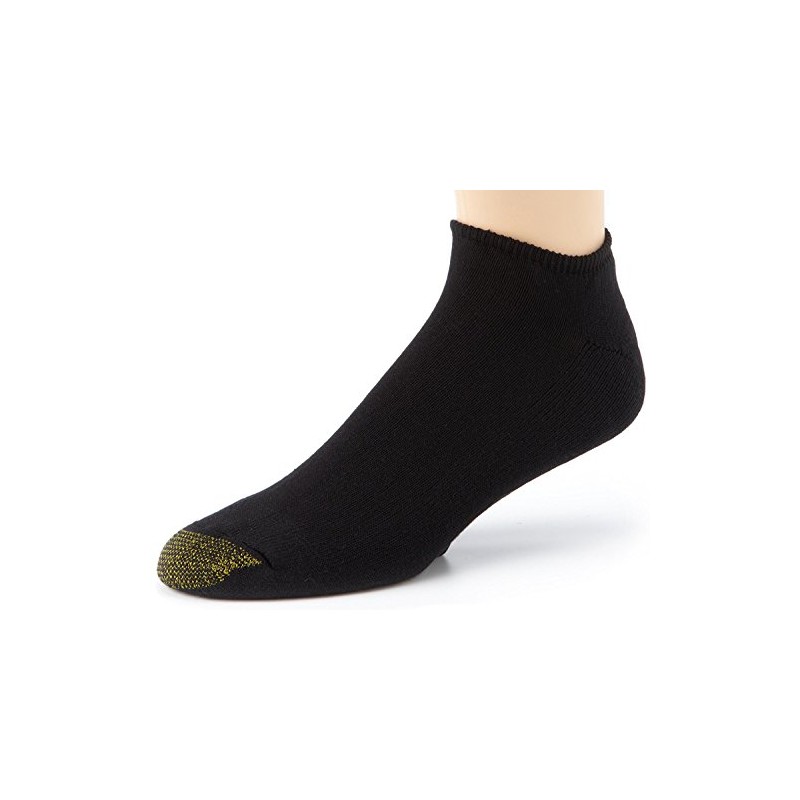 Calcetines de forro negro con punta dorada, 6 unidades, mezcla