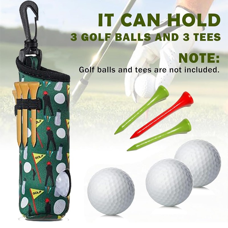 4 Pieces Golf Ball Tee Holder Neoprene Pouch Golf Ball