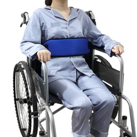 [Punching] Non-slip seat belt, thick chair, abdominal area, adjustable, anti-fall, with buckle for the elderly, seniors, blue
