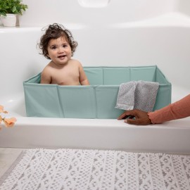 Ingenuity Tuckaway Toddler Folding Tub, Converts Shower to Tub, Folds to Store, Easy to Clean, No Assembly Required, Portable Baby Bathtub for Travel, 12M-5Y