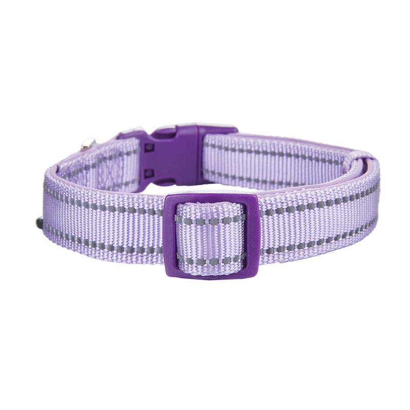YUDOTE Reflective Adjustable Nylon Dog Collar with Reflevtive Soft Neoprene
