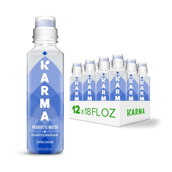 Karma Probiotic Water - 12 Pack, Blueberry Lemonade Drink -
